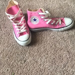 pink high top converse